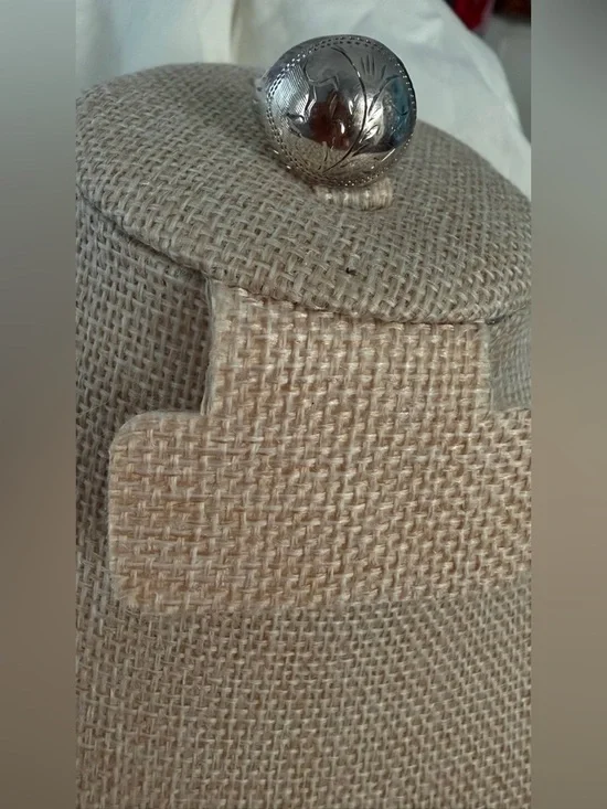 Engraved Sterling Silver Dome Ring - Silver - Picture 2 of 5